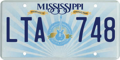 MS license plate LTA748