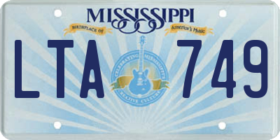 MS license plate LTA749