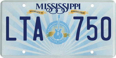 MS license plate LTA750