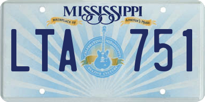 MS license plate LTA751