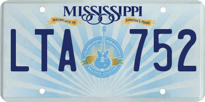 MS license plate LTA752