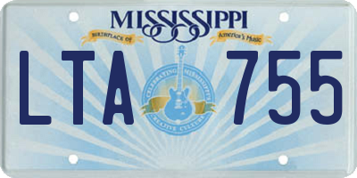 MS license plate LTA755