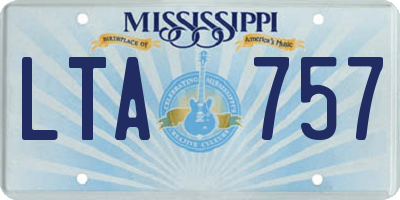 MS license plate LTA757