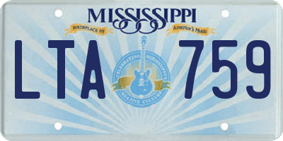 MS license plate LTA759