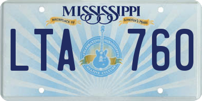MS license plate LTA760