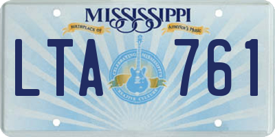 MS license plate LTA761
