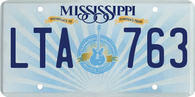 MS license plate LTA763