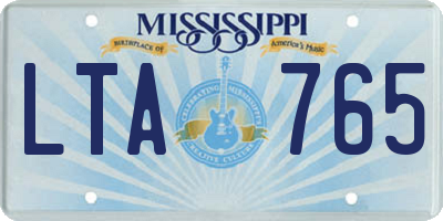 MS license plate LTA765