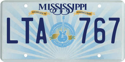 MS license plate LTA767