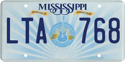 MS license plate LTA768