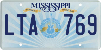 MS license plate LTA769
