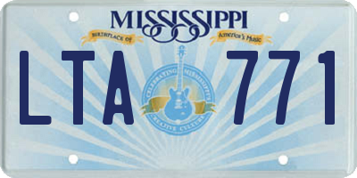 MS license plate LTA771