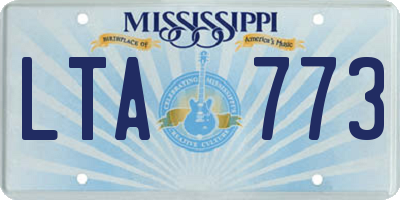 MS license plate LTA773