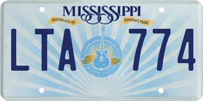 MS license plate LTA774