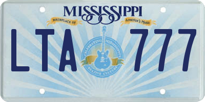 MS license plate LTA777