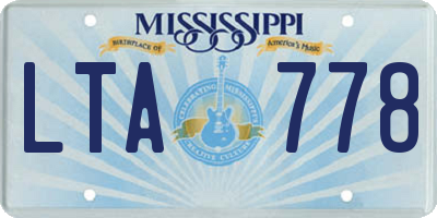 MS license plate LTA778