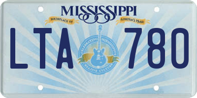 MS license plate LTA780