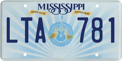 MS license plate LTA781