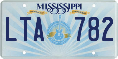 MS license plate LTA782