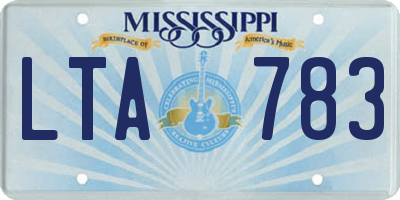 MS license plate LTA783