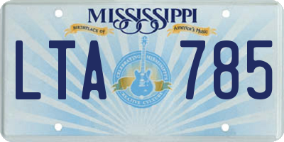 MS license plate LTA785