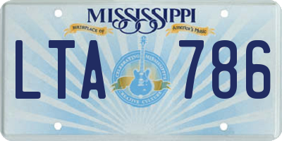 MS license plate LTA786