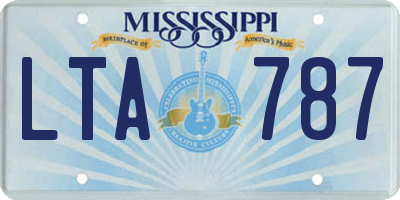 MS license plate LTA787