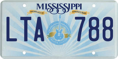 MS license plate LTA788