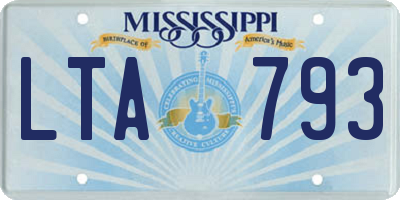 MS license plate LTA793