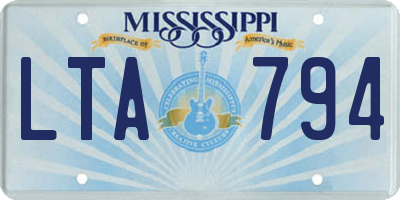 MS license plate LTA794