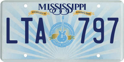 MS license plate LTA797