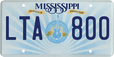 MS license plate LTA800