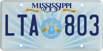 MS license plate LTA803