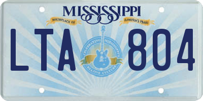 MS license plate LTA804