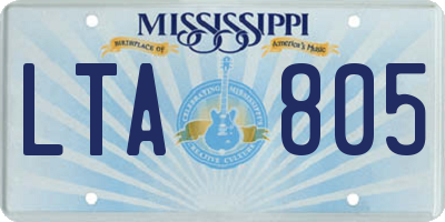 MS license plate LTA805