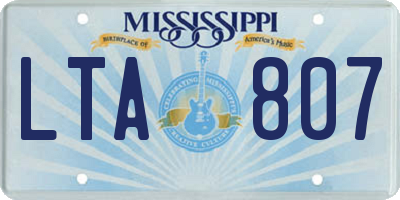 MS license plate LTA807