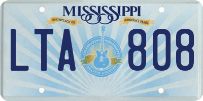 MS license plate LTA808