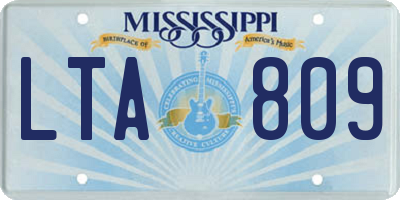 MS license plate LTA809