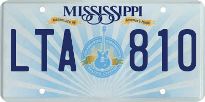 MS license plate LTA810