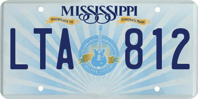 MS license plate LTA812