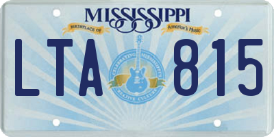 MS license plate LTA815