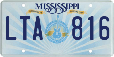 MS license plate LTA816