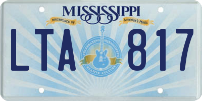 MS license plate LTA817