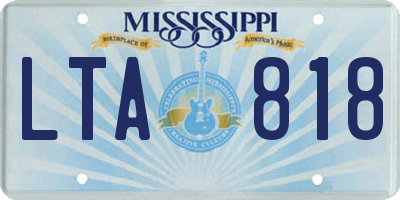 MS license plate LTA818