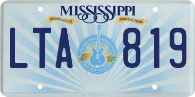 MS license plate LTA819