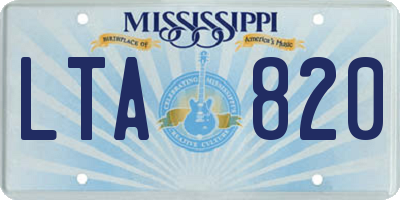 MS license plate LTA820
