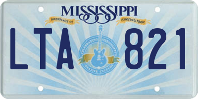 MS license plate LTA821