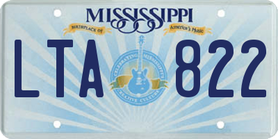 MS license plate LTA822