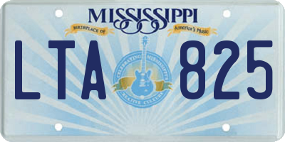 MS license plate LTA825