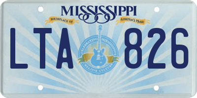 MS license plate LTA826
